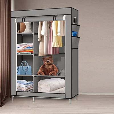 LANTUS Armoire de Rangement Pliable– Penderie Dressing Textile en Tissu Intissé avec Fermeture à Glissière – Garde-Robe Placard Camping(105 * 45 * 170cm-gris foncé) - Publicité LANTUS Armoire de Rangement Pliable– Penderie Dressing Textile en Tissu Intissé avec Fermeture à Glissière – Garde-Robe Placard Camping(105 * 45 * 170cm-gris foncé) - Publicité