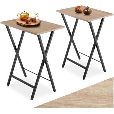 tectake ® Lot de 2 Table d'appoint Pliables, 40 x 30 x 63 cm, Tables Basses de Salon, Bout de canapé, Meuble Salon, Meuble Chambre, Table de Chevet, Décoration Maison, Bureau, Couloir, Bois Clair - Publicité tectake ® Lot de 2 Table d'appoint Pliables, 40 x 30 x 63 cm, Tables Basses de Salon, Bout de canapé, Meuble Salon, Meuble Chambre, Table de Chevet, Décoration Maison, Bureau, Couloir, Bois Clair - Publicité
