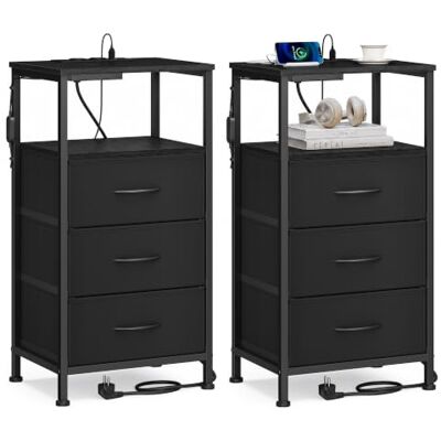 SONGMICS 2 Table de Chevet Connectée avec Prise Intégrée et LED, Petit Meuble de Rangement à 6 Tiroirs, 39,6 x 30 x 75,9 cm, Noir d'encre, Chambre Adulte, Collection BELLAH LGS203B102 - Publicité SONGMICS 2 Table de Chevet Connectée avec Prise Intégrée et LED, Petit Meuble de Rangement à 6 Tiroirs, 39,6 x 30 x 75,9 cm, Noir d'encre, Chambre Adulte, Collection BELLAH LGS203B102 - Publicité