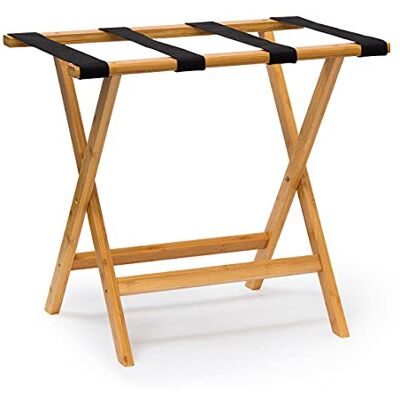 Relaxdays Support de bagages Porte-bagages valises HxlxP: 50 x 60 x 37,5 cm en bambou accessoire avec 4 sangles dépose valise, nature - Publicité Relaxdays Support de bagages Porte-bagages valises HxlxP: 50 x 60 x 37,5 cm en bambou accessoire avec 4 sangles dépose valise, nature - Publicité