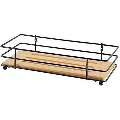 TENDANCE Panier Rectangulaire Structure Métal/Plateau Bambou Noir/Bambou Salle de Bain Accessoire Utilitaire - Publicité TENDANCE Panier Rectangulaire Structure Métal/Plateau Bambou Noir/Bambou Salle de Bain Accessoire Utilitaire - Publicité
