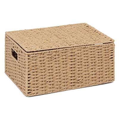Arpan - Natural Paper Rope - Avec Couvercle - Storage Basket - Publicité Arpan - Natural Paper Rope - Avec Couvercle - Storage Basket - Publicité