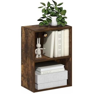 Furinno Luder Bibliothèque, Étagère Moderne À 2 Niveaux, Étagères Ouvertes, 9 X 16 X 21 cm, pour Salon, Chambre, Bureau, Pin Ambré - Publicité Furinno Luder Bibliothèque, Étagère Moderne À 2 Niveaux, Étagères Ouvertes, 9 X 16 X 21 cm, pour Salon, Chambre, Bureau, Pin Ambré - Publicité