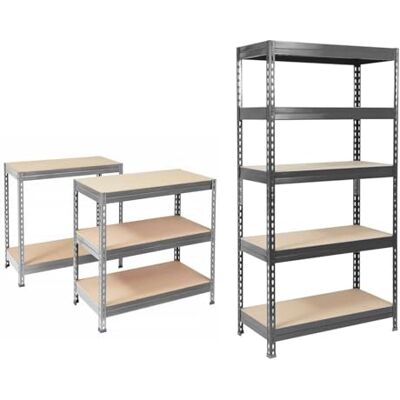 KARAT Rayonnages Charges Lourdes en métal pour Magasin & Garage Étagères modulable à Grande Tenue Rangement métallique pneus Charge Max. 1250 kg-Grizzly- Anthracite-Gris, 220 x 90 x 60 cm - Publicité KARAT Rayonnages Charges Lourdes en métal pour Magasin & Garage Étagères modulable à Grande Tenue Rangement métallique pneus Charge Max. 1250 kg-Grizzly- Anthracite-Gris, 220 x 90 x 60 cm - Publicité