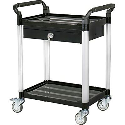 STIER Chariot de Service avec 2 étagères et Un tiroir, 750 mm de Long x 460 mm de Large x 925 mm de Haut - Publicité STIER Chariot de Service avec 2 étagères et Un tiroir, 750 mm de Long x 460 mm de Large x 925 mm de Haut - Publicité