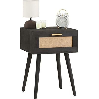 IDIMEX Table de Chevet Kiran 1 tiroir, Table de Nuit Design Vintage en Bois lasuré Noir et Lin - Publicité IDIMEX Table de Chevet Kiran 1 tiroir, Table de Nuit Design Vintage en Bois lasuré Noir et Lin - Publicité