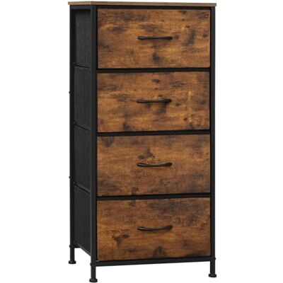 WOLTU Commode 4 Tiroirs, Meuble de Rangement à Tiroirs en Tissu, pour Chambre à Coucher, Couloir, Entrée, Salon, Cadre en Métal, Dessus en Bois d'Ingénierie E1, Marron Rustique + Noir, SSK011shm - Publicité WOLTU Commode 4 Tiroirs, Meuble de Rangement à Tiroirs en Tissu, pour Chambre à Coucher, Couloir, Entrée, Salon, Cadre en Métal, Dessus en Bois d'Ingénierie E1, Marron Rustique + Noir, SSK011shm - Publicité