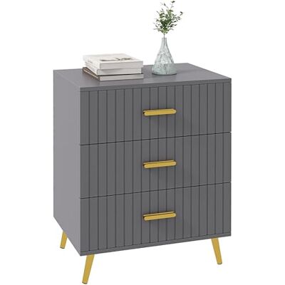 HOMCOM Commode de Chambre 4 tiroirs avec Pieds en Aluminium Gris foncé Commode moderne, organisateur de rangement - Publicité HOMCOM Commode de Chambre 4 tiroirs avec Pieds en Aluminium Gris foncé Commode moderne, organisateur de rangement - Publicité
