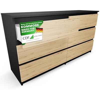 CDF Commode Malwa M6 140 Couleur : Anthracite Chêne Artisan Armoire pour Documents, Petits Objets Idéal pour Le Salon, la Chambre à Coucher, la Chambre des Enfants, - Publicité CDF Commode Malwa M6 140 Couleur : Anthracite Chêne Artisan Armoire pour Documents, Petits Objets Idéal pour Le Salon, la Chambre à Coucher, la Chambre des Enfants, - Publicité