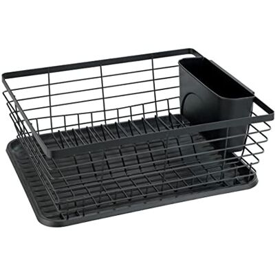 WENKO Égouttoir à Vaisselle Drip Egouttoir évier Moderne Accessoires Cuisine Bac d'égouttage Amovible Nettoyage Facile Métal revêtu par Poudre et Plastique 36x15x30,3 cm Noir - Publicité WENKO Égouttoir à Vaisselle Drip Egouttoir évier Moderne Accessoires Cuisine Bac d'égouttage Amovible Nettoyage Facile Métal revêtu par Poudre et Plastique 36x15x30,3 cm Noir - Publicité