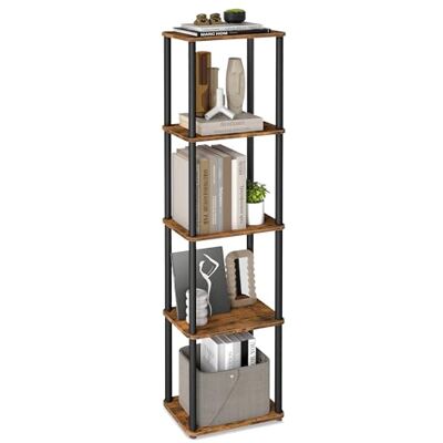 VASAGLE Bibliothèque, Étagère à 5 Niveaux, Assemblage Ultra-Rapide sans Outils, Étagère de Rangement, 23,8 x 38 x 139 cm, pour Salon, Chambre, Cuisine, Marron Rustique et Noir d’Encre LLS135K01 - Publicité VASAGLE Bibliothèque, Étagère à 5 Niveaux, Assemblage Ultra-Rapide sans Outils, Étagère de Rangement, 23,8 x 38 x 139 cm, pour Salon, Chambre, Cuisine, Marron Rustique et Noir d’Encre LLS135K01 - Publicité