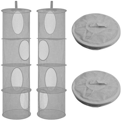 Laughhe 2 PCS Panier de Rangement Suspendu en Maille, Panier Pliable en Maille Organisateur De Rangement Pliable À 4 Niveaux Sac De Rangement De Jouet Suspendu pour Petits Vêtements, Voyage(Gris) - Publicité Laughhe 2 PCS Panier de Rangement Suspendu en Maille, Panier Pliable en Maille Organisateur De Rangement Pliable À 4 Niveaux Sac De Rangement De Jouet Suspendu pour Petits Vêtements, Voyage(Gris) - Publicité