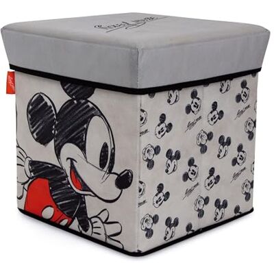 ARDITEX Cube Pliable pour Enfants Mickey avec Couvercle rembourré et Fonction Assise Licence Officielle Disney 30x30x30 cm Coffre de Rangement Textile Gris et résistant - Publicité ARDITEX Cube Pliable pour Enfants Mickey avec Couvercle rembourré et Fonction Assise Licence Officielle Disney 30x30x30 cm Coffre de Rangement Textile Gris et résistant - Publicité