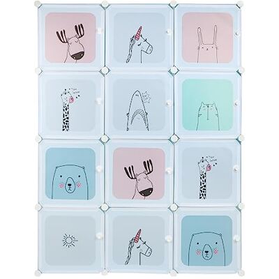 LANTUS Armoire Penderie Portable, Étagère de Rangement, Cubes de Stockage Modulaire en Plastique, Assemblage Facile pour Vêtements, Accessoires, Jouets,110 * 145 * 37cm-Bleu - Publicité LANTUS Armoire Penderie Portable, Étagère de Rangement, Cubes de Stockage Modulaire en Plastique, Assemblage Facile pour Vêtements, Accessoires, Jouets,110 * 145 * 37cm-Bleu - Publicité