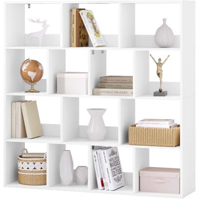eSituro Bibliothèque, Bibliothèque Étagère Rangement, Meuble Casier Rangement, à 14 Compartiments, Étagère Cube pour Salon, Bureau, Chambre, 120x30x120 cm, Blanc - Publicité eSituro Bibliothèque, Bibliothèque Étagère Rangement, Meuble Casier Rangement, à 14 Compartiments, Étagère Cube pour Salon, Bureau, Chambre, 120x30x120 cm, Blanc - Publicité