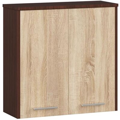AKORD Meuble Haut WC Suspendu Fin L60 2 Portes Etagere Murale Commode Salle de Bain Armoire Toilette Mural Placard Cuisine 60x60x22,5 cm Poids 18kg wengé/Sonoma - Publicité AKORD Meuble Haut WC Suspendu Fin L60 2 Portes Etagere Murale Commode Salle de Bain Armoire Toilette Mural Placard Cuisine 60x60x22,5 cm Poids 18kg wengé/Sonoma - Publicité