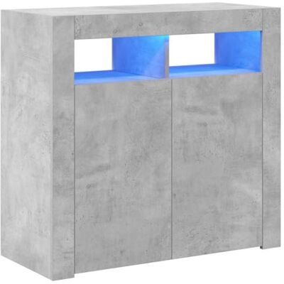 vidaXL Buffet avec Lumières LED, Meuble de Rangement, Armoire de Rangement, Organisateur de Salon Salle de Séjour Intérieur, Gris Béton - Publicité vidaXL Buffet avec Lumières LED, Meuble de Rangement, Armoire de Rangement, Organisateur de Salon Salle de Séjour Intérieur, Gris Béton - Publicité