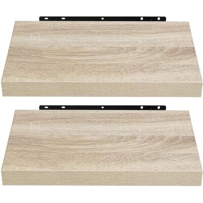 EUGAD Étagère Murale Lot de 2 étagères tablettes Style Moderne en Bois,25x22,9x3,8cm Sonoma Chêne 0079QJ-2 - Publicité EUGAD Étagère Murale Lot de 2 étagères tablettes Style Moderne en Bois,25x22,9x3,8cm Sonoma Chêne 0079QJ-2 - Publicité