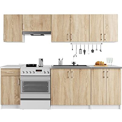 AKORD Ensemble de Meubles de Cuisine Lima Pratique Spacieux pour Une Petite Cuisine pour Une pièce avec kitchenette Durable pour Un Design Moderne et Traditionnel (240x58 cm) - Publicité AKORD Ensemble de Meubles de Cuisine Lima Pratique Spacieux pour Une Petite Cuisine pour Une pièce avec kitchenette Durable pour Un Design Moderne et Traditionnel (240x58 cm) - Publicité