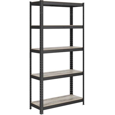 SONGMICS Étagère de Rangement à 5 Niveaux, 30 x 75 x 150 cm, Capacité 650 kg, Planches Réglables, Style Naturel, pour Cuisine, Salon, Couleur Boisée et Noir GLR030B11 - Publicité SONGMICS Étagère de Rangement à 5 Niveaux, 30 x 75 x 150 cm, Capacité 650 kg, Planches Réglables, Style Naturel, pour Cuisine, Salon, Couleur Boisée et Noir GLR030B11 - Publicité
