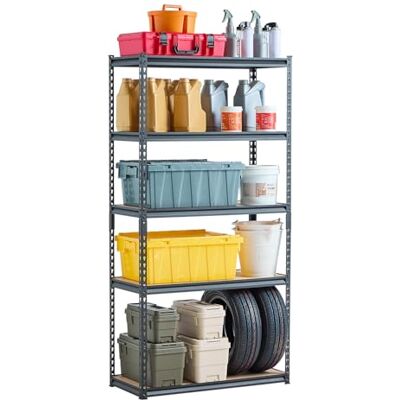 VEVOR Étagère de Rangement, 907 kg, Étagère de Garage Métallique à 5 Niveaux Réglables, 406x914x1813 mm, Meuble Rayonnages de Stockage Utilitaire pour Garage, Cuisine, Atelier, sous-Sol, Entrepôt - Publicité VEVOR Étagère de Rangement, 907 kg, Étagère de Garage Métallique à 5 Niveaux Réglables, 406x914x1813 mm, Meuble Rayonnages de Stockage Utilitaire pour Garage, Cuisine, Atelier, sous-Sol, Entrepôt - Publicité