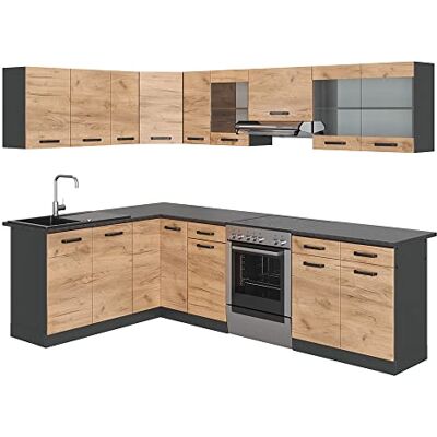 Vicco Cuisine d'angle Rick, Chêne doré/Anthracite, 267 x 167 cm - Publicité Vicco Cuisine d'angle Rick, Chêne doré/Anthracite, 267 x 167 cm - Publicité