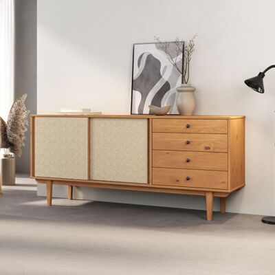 IDIMEX Buffet en Bois Simona L 175 cm Coloris chêne avec 4 Tiroirs 2 Portes Coulissantes, pour Salon ou Salle à Manger, Style Vintage Scandinave Années 50 avec Rotin Tressé, Rangement Pratique - Publicité IDIMEX Buffet en Bois Simona L 175 cm Coloris chêne avec 4 Tiroirs 2 Portes Coulissantes, pour Salon ou Salle à Manger, Style Vintage Scandinave Années 50 avec Rotin Tressé, Rangement Pratique - Publicité