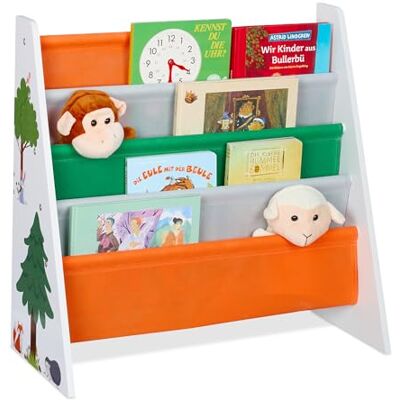 Relaxdays Étagère pour Enfants - Imprimés Animaux & Compartiments Colorés - Publicité Relaxdays Étagère pour Enfants - Imprimés Animaux & Compartiments Colorés - Publicité