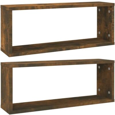 vidaXL 2X Étagères Murales Cube Suspendues Étagères Flottantes Organisateur de Stockage Rangement Intérieur Chêne Fumé 60x15x23 cm Bois - Publicité vidaXL 2X Étagères Murales Cube Suspendues Étagères Flottantes Organisateur de Stockage Rangement Intérieur Chêne Fumé 60x15x23 cm Bois - Publicité