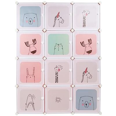 LANTUS Armoire Penderie Portable, Étagère de Rangement, Cubes de Stockage Modulaire en Plastique, Assemblage Facile pour Vêtements, Accessoires, Jouets,110 * 145 * 37cm-Rose - Publicité LANTUS Armoire Penderie Portable, Étagère de Rangement, Cubes de Stockage Modulaire en Plastique, Assemblage Facile pour Vêtements, Accessoires, Jouets,110 * 145 * 37cm-Rose - Publicité