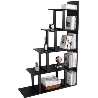 YITAHOME Étagère 5 étagères, bibliothèque d'angle autoportante en Forme de L, Support de Rangement Polyvalent de Style Minimaliste Moderne pour Salon, Chambre à Coucher, Couloir, Bureau, Noir - Publicité YITAHOME Étagère 5 étagères, bibliothèque d'angle autoportante en Forme de L, Support de Rangement Polyvalent de Style Minimaliste Moderne pour Salon, Chambre à Coucher, Couloir, Bureau, Noir - Publicité