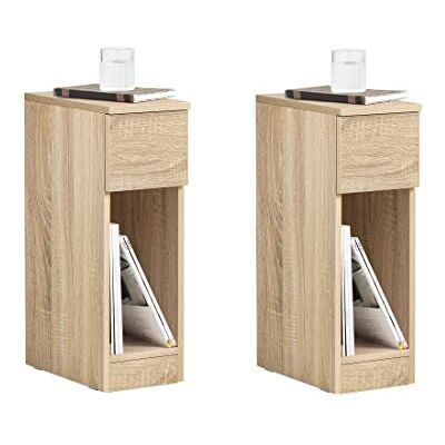 SoBuy Table de Chevet Étroite Lot de 2 Table d'Appoint Fine avec Tiroir et Étagère Table de Nuit Bout de Canapé Chevet de Lit Rangement pour Salon Naturel L 20 x P 35 x H 60 cm FBT111-Nx2 - Publicité SoBuy Table de Chevet Étroite Lot de 2 Table d'Appoint Fine avec Tiroir et Étagère Table de Nuit Bout de Canapé Chevet de Lit Rangement pour Salon Naturel L 20 x P 35 x H 60 cm FBT111-Nx2 - Publicité