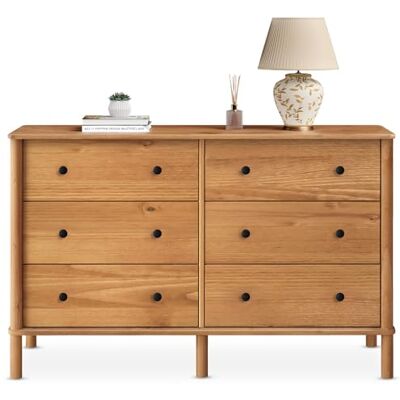 IDIMEX Commode Chambre APOANA L 132 cm 6 tiroirs en Bois Massif Coloris chêne, Meuble de Rangement pour vêtements Design Naturel, tiroirs spacieux poignées Noires Style Moderne Robuste - Publicité IDIMEX Commode Chambre APOANA L 132 cm 6 tiroirs en Bois Massif Coloris chêne, Meuble de Rangement pour vêtements Design Naturel, tiroirs spacieux poignées Noires Style Moderne Robuste - Publicité