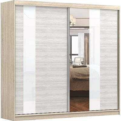 Fabryka Mebli Idźczak armoire avec Miroir Multi 32, Portes Coulissantes Moderne, pour Chambre et Salon, Sonoma/Kathult - Publicité Fabryka Mebli Idźczak armoire avec Miroir Multi 32, Portes Coulissantes Moderne, pour Chambre et Salon, Sonoma/Kathult - Publicité