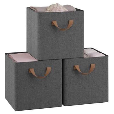 WOLTU Lot de 3 Cubes de Rangement Pliables, Boîtes de Rangement en Tissu, avec Poignée et Cadre en Métal, Gris, 29,5x29,5x28,5cm - Publicité WOLTU Lot de 3 Cubes de Rangement Pliables, Boîtes de Rangement en Tissu, avec Poignée et Cadre en Métal, Gris, 29,5x29,5x28,5cm - Publicité