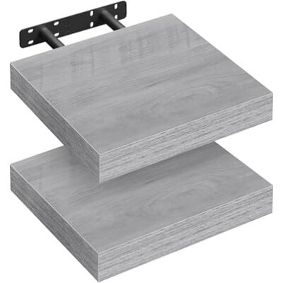WOLTU Étagère Murale, Étagère Flottante de CD, Lot de 2, pour Salon, Cuisine, Chambre, Salle de Bain 25x22.9x3.8cm, Gris Chêne RG9365grei-2 - Publicité WOLTU Étagère Murale, Étagère Flottante de CD, Lot de 2, pour Salon, Cuisine, Chambre, Salle de Bain 25x22.9x3.8cm, Gris Chêne RG9365grei-2 - Publicité