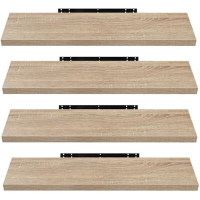 EUGAD 4 pièces Étagère Murale étagères suspendues en Bois,80x22,9x3,8cm Chêne Jaune 0117QJ-4 - Publicité EUGAD 4 pièces Étagère Murale étagères suspendues en Bois,80x22,9x3,8cm Chêne Jaune 0117QJ-4 - Publicité