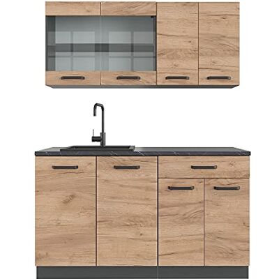 Vicco Cuisine R-Line, Chêne de Force doré, 140cm sans PT, adapté à Une Extension Flexible avec d'autres modules - Publicité Vicco Cuisine R-Line, Chêne de Force doré, 140cm sans PT, adapté à Une Extension Flexible avec d'autres modules - Publicité