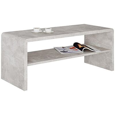 IDIMEX Table Basse LOUNA, Table de Salon rectangulaire ou Meuble TV de 100 cm avec 1 étagère Espace de Rangement Ouvert, en mélaminé décor béton - Publicité IDIMEX Table Basse LOUNA, Table de Salon rectangulaire ou Meuble TV de 100 cm avec 1 étagère Espace de Rangement Ouvert, en mélaminé décor béton - Publicité