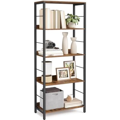 VASAGLE Étagère sur 5 Niveaux, Bibliothèque, Meuble de Rangement, 30 x 60 x 144 cm, avec Panneaux Arrière, Style Industriel, pour Salon, Étude, Bureau, Marron Rustique et Noir d'encre LLS117B01 - Publicité VASAGLE Étagère sur 5 Niveaux, Bibliothèque, Meuble de Rangement, 30 x 60 x 144 cm, avec Panneaux Arrière, Style Industriel, pour Salon, Étude, Bureau, Marron Rustique et Noir d'encre LLS117B01 - Publicité