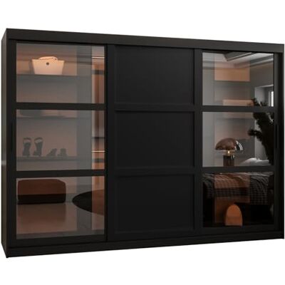 ABIKS MEBLE - Dome3 - Nero - 250x200x62 - Armoire - Publicité ABIKS MEBLE - Dome3 - Nero - 250x200x62 - Armoire - Publicité