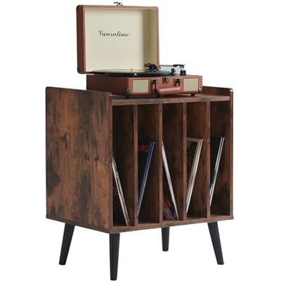 ACAZA Meuble Vinyle pour Platine Tourne Disque 56,5 x 39 x 66 cm Marron Vintage Design Bois Système de Rangement Vinyle Support LP Étagère à disques Meuble à disques - Publicité ACAZA Meuble Vinyle pour Platine Tourne Disque 56,5 x 39 x 66 cm Marron Vintage Design Bois Système de Rangement Vinyle Support LP Étagère à disques Meuble à disques - Publicité