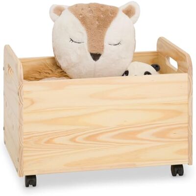 IDIMEX Coffre à Jouets Benjamin sur roulettes 60 x 43 x 40 cm en Bois pour Chambre d'enfant, Rangement Montessori Jouets Peluches, Facile à déplacer, Coloris Naturel - Publicité IDIMEX Coffre à Jouets Benjamin sur roulettes 60 x 43 x 40 cm en Bois pour Chambre d'enfant, Rangement Montessori Jouets Peluches, Facile à déplacer, Coloris Naturel - Publicité