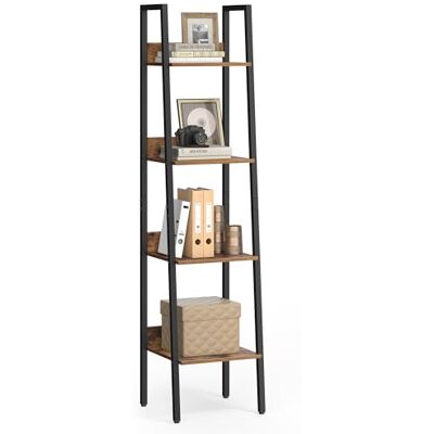 VASAGLE ÉtagÈre Échelle, BibliothÈque À 4 Niveaux, Meuble de Rangement sur Pied, Bureau, Salon, Chambre, Cuisine, Style Industriel, Marron Rustique et Noir LLS108B01 - Publicité VASAGLE ÉtagÈre Échelle, BibliothÈque À 4 Niveaux, Meuble de Rangement sur Pied, Bureau, Salon, Chambre, Cuisine, Style Industriel, Marron Rustique et Noir LLS108B01 - Publicité