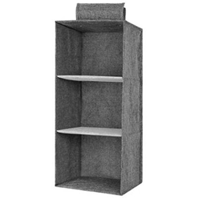 Levoberg Etagère Suspendu pour Armoire en Tissu Etagère de Rangement Penderie Organisateur Suspendu de Vêtements 3 étages Gris - Publicité Levoberg Etagère Suspendu pour Armoire en Tissu Etagère de Rangement Penderie Organisateur Suspendu de Vêtements 3 étages Gris - Publicité
