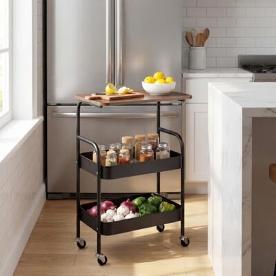 LANTUS Meuble Rangement Cuisine, Chariot de Service,Corbeille à Fruits en Métal Chariot de Rangement, Desserte de Style Industriel, Chambre, Salle de Bain, Dortoir43 x 30 x 77 cm, 3 Couches (Noir) - Publicité LANTUS Meuble Rangement Cuisine, Chariot de Service,Corbeille à Fruits en Métal Chariot de Rangement, Desserte de Style Industriel, Chambre, Salle de Bain, Dortoir43 x 30 x 77 cm, 3 Couches (Noir) - Publicité