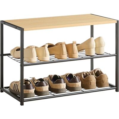 ACAZA Rangement pour Chaussures avec Banc 63x43x30 chêne Clair - Publicité ACAZA Rangement pour Chaussures avec Banc 63x43x30 chêne Clair - Publicité