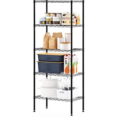 Furinno Wayar Étagère de Rangement en Métal à 5 Niveaux, Noir - Publicité Furinno Wayar Étagère de Rangement en Métal à 5 Niveaux, Noir - Publicité