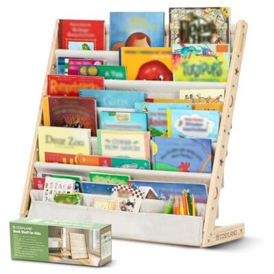 COSYLAND Bibliotheque Enfant en Bois Massif à 7 Niveaux Etagere de Rangement pour Livres Présentoir Livres Bebe avec Design Stable Meuble Montessori pour Chambre d’Enfant (75 cm, Naturel) - Publicité COSYLAND Bibliotheque Enfant en Bois Massif à 7 Niveaux Etagere de Rangement pour Livres Présentoir Livres Bebe avec Design Stable Meuble Montessori pour Chambre d’Enfant (75 cm, Naturel) - Publicité