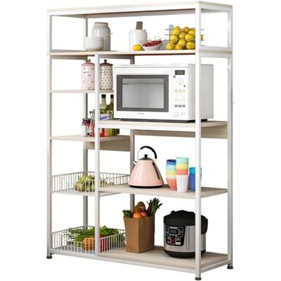 MEYVASER - 80x30x142cm - Blanc - Étagère de cuisine - Publicité MEYVASER - 80x30x142cm - Blanc - Étagère de cuisine - Publicité